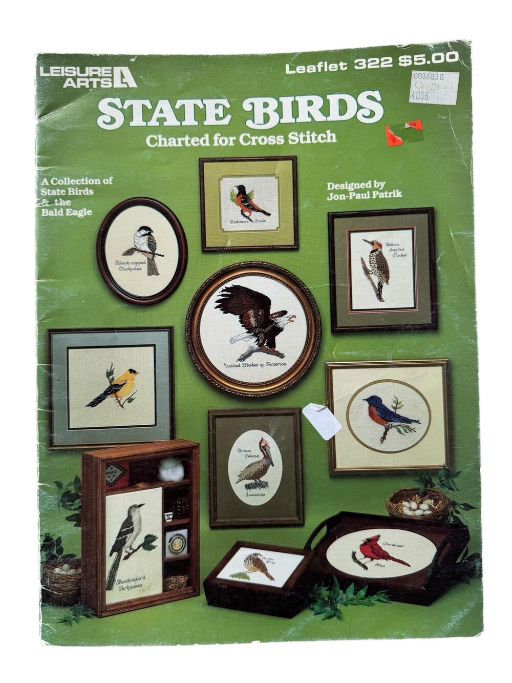 Vintage State Birds Cross Stitch Design Leaflet 1984 Bald Eagle Bluebird Loon